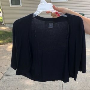 Black crop cardigan